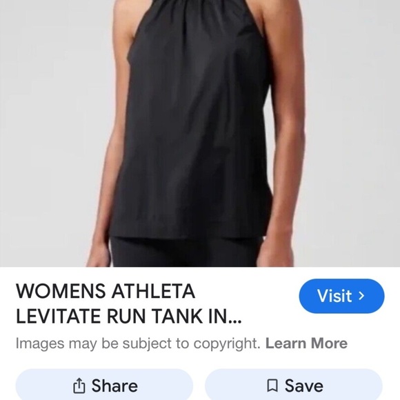 Athleta Large Levitate Run tank w pull string in back Black exercize top $99 - Picture 8 of 8